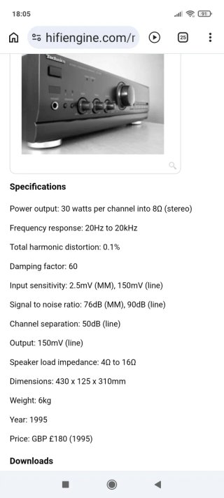 Amplificador Technics SU-V500 Negro