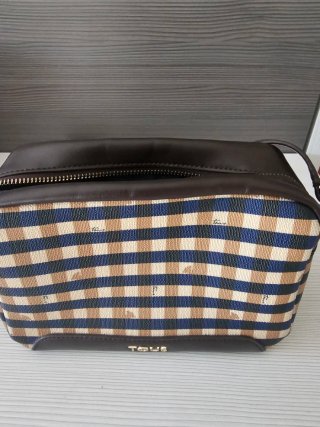 Bolso Tous Cuadros Marrón y Azul