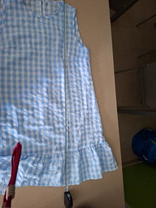Vestido Verano Cuadros Vichy Azul
