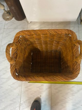 Cesta Mimbre XL Grande Asas Marrón