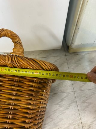 Cesta Mimbre XL Grande Asas Marrón