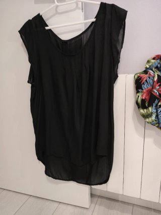 Blusa larga negra mujer