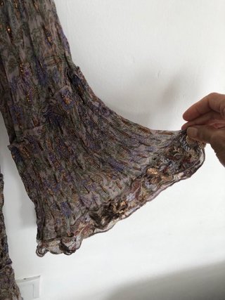 Vestido boho lentejuelas manga acampanada