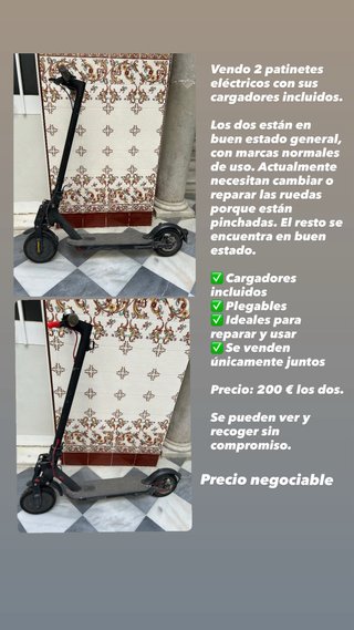 2 Patinetes Eléctricos con Cargadores