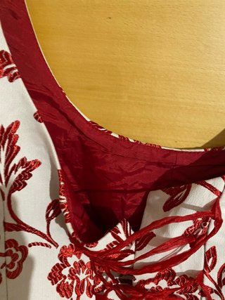 Conjunto Top y Falda Tul Rojo y blanco