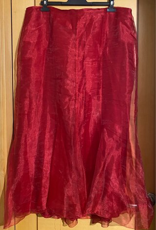 Conjunto Top y Falda Tul Rojo y blanco
