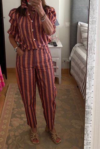 Conjunto S/M Camisa y Pantalón Rayas