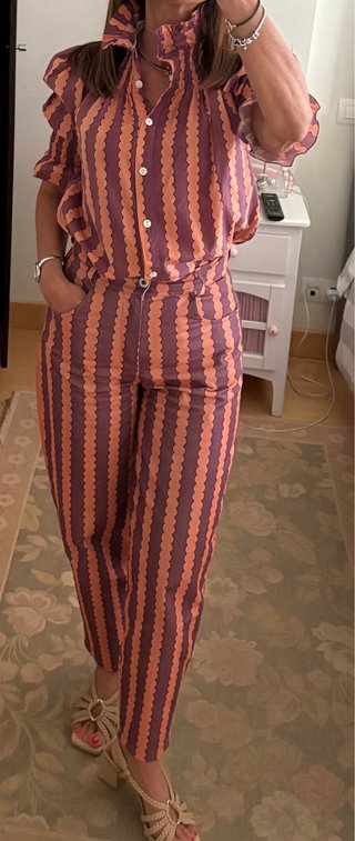 Conjunto S/M Camisa y Pantalón Rayas