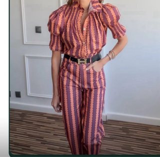 Conjunto S/M Camisa y Pantalón Rayas