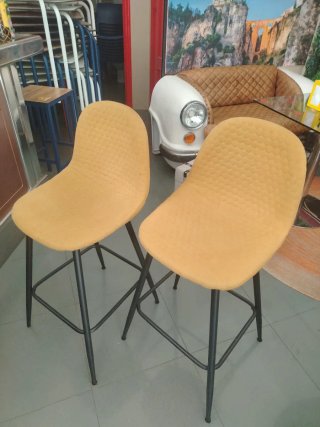 Lote 4 taburetes tela cómodos