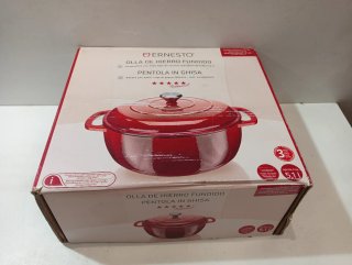 Olla 5.1L Hierro Fundido Roja Ernesto