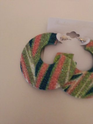 Pendientes Aro Diseño Rayas Glitter