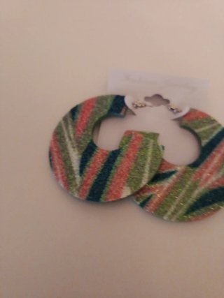 Pendientes Aro Diseño Rayas Glitter