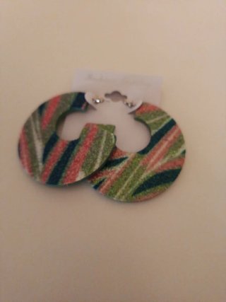 Pendientes Aro Diseño Rayas Glitter