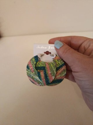 Pendientes Aro Diseño Rayas Glitter
