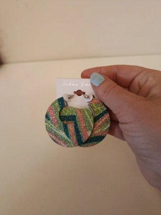 Pendientes Aro Diseño Rayas Glitter