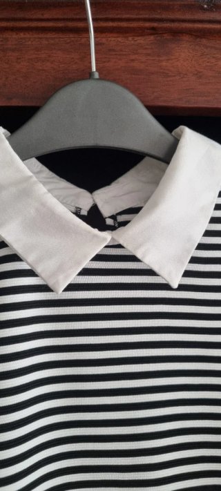 Vestido Zara Rayas Blanco y Negro