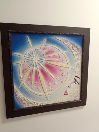 Cuadro decorativo luna y estrellas