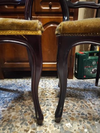 2 Sillas Antiguas Madera Tapizadas
