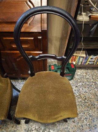 2 Sillas Antiguas Madera Tapizadas