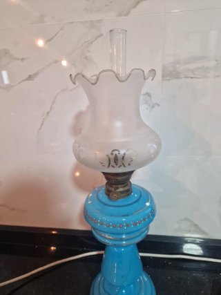 Quinqué Opalina Azul