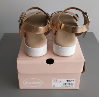 Sandalias niña talla 36 Beige y Doradas
