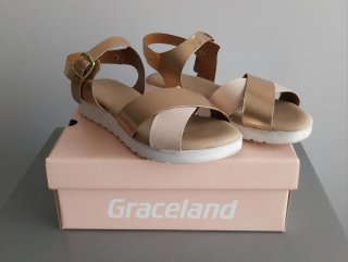 Sandalias niña talla 36 Beige y Doradas