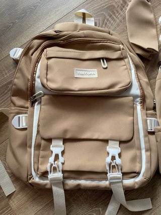 Set Mochila y Bolso YISIYUAN Marrón/Blanco