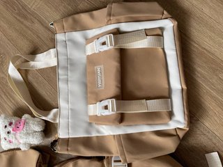 Set Mochila y Bolso YISIYUAN Marrón/Blanco