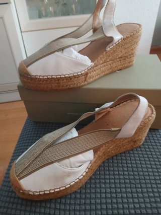 Sandalias Vidorreta Tiras Elásticas Napa Blanco