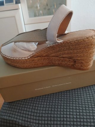Sandalias Vidorreta Tiras Elásticas Napa Blanco