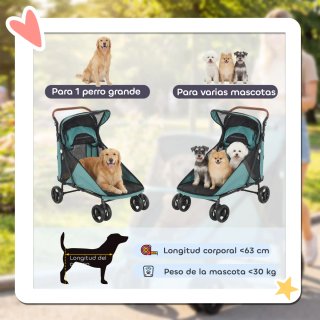 Carrito Perro Plegable 1 Botón hasta 30kg