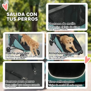 Carrito Perro Plegable 1 Botón hasta 30kg