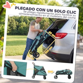 Carrito Perro Plegable 1 Botón hasta 30kg