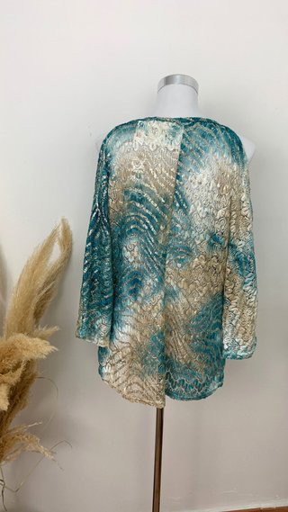 Blusa verano encaje calada escote estilo boho muje