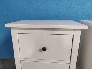 Mesita 2 cajones HEMNES blanca 54x66cm