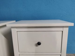 Mesita 2 cajones HEMNES blanca 54x66cm