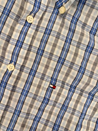Camisa Tommy Hilfiger cuadros azul y blanco