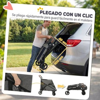Carrito Perro Plegable 1 Botón hasta 30kg