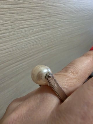 Anillo Majorica Perla Blanca y Plata
