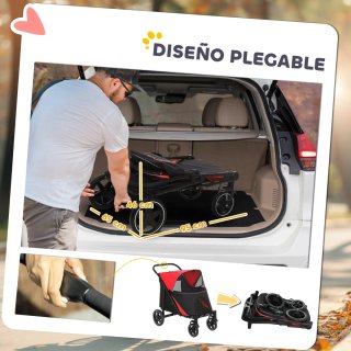 Cochecito Perro Plegable Carrito Mascotas