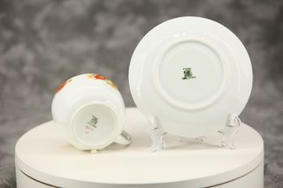 Taza y Platillo Bohemia Czechoslovakia Floral