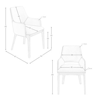 Silla de comedor de cuero y madera