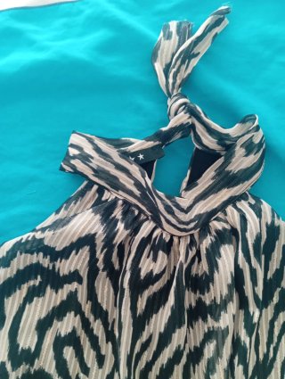 Elegante vestido estampado cebra talla única