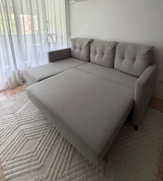 Sofá Chaise Longue Gris Tela