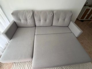 Sofá Chaise Longue Gris Tela