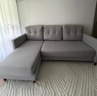 Sofá Chaise Longue Gris Tela