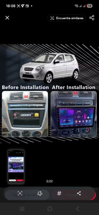 Pantalla playcard kia picanto 2007