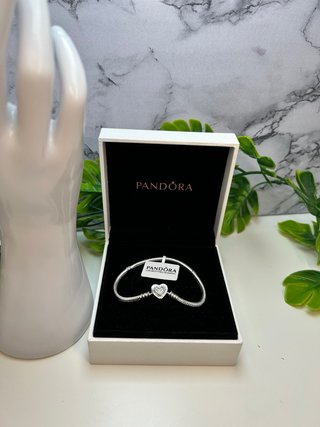 Pulsera Pandora Corazón Brillante Plata ale s925
