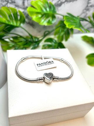 Pulsera Pandora Corazón Brillante Plata ale s925